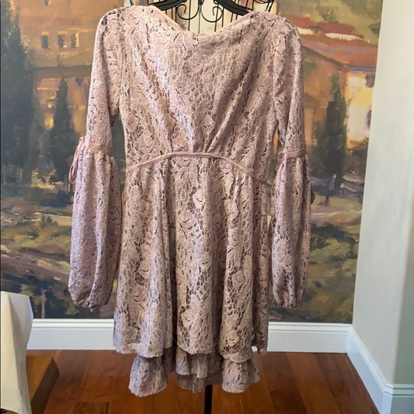 BNWT Free People Lace Balloon Sleeve Mini Dress - Picture 4 of 8